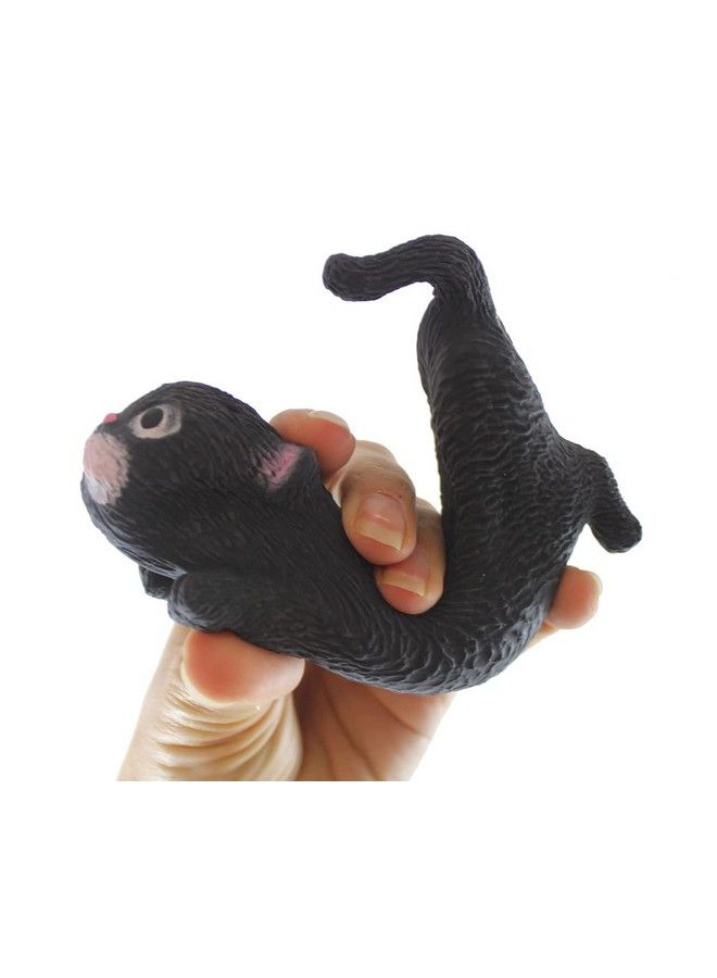 2 Stretchy Cat Crushed Bead Sand Filled Kitty Lover Sensory Fidget Toy Weighted (Random Colors)