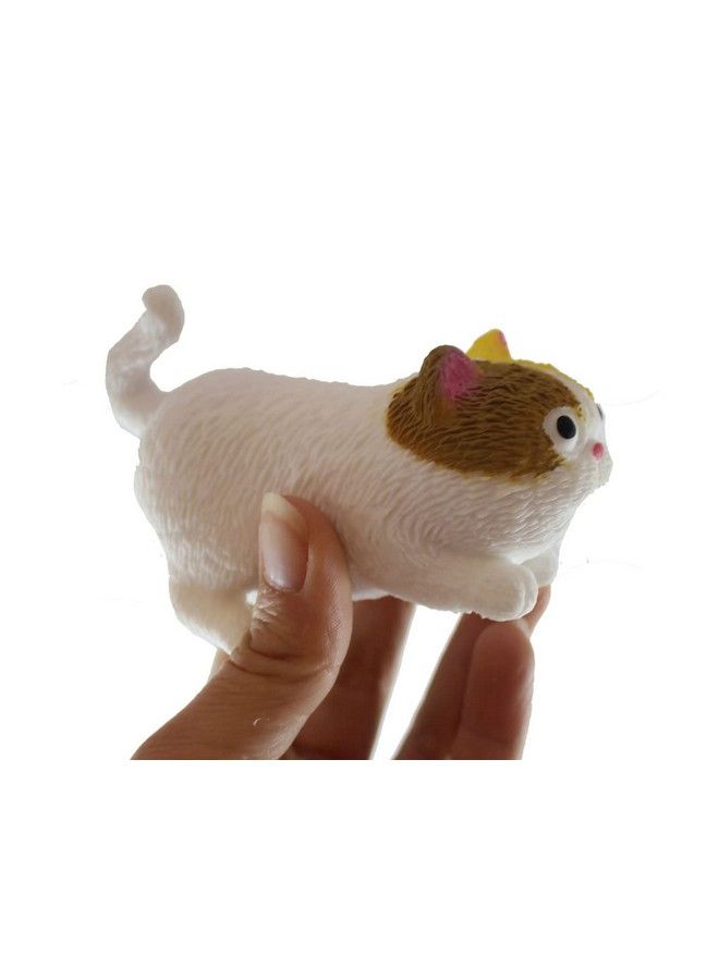 2 Stretchy Cat Crushed Bead Sand Filled Kitty Lover Sensory Fidget Toy Weighted (Random Colors)