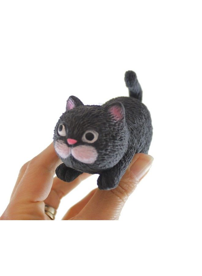 2 Stretchy Cat Crushed Bead Sand Filled Kitty Lover Sensory Fidget Toy Weighted (Random Colors)