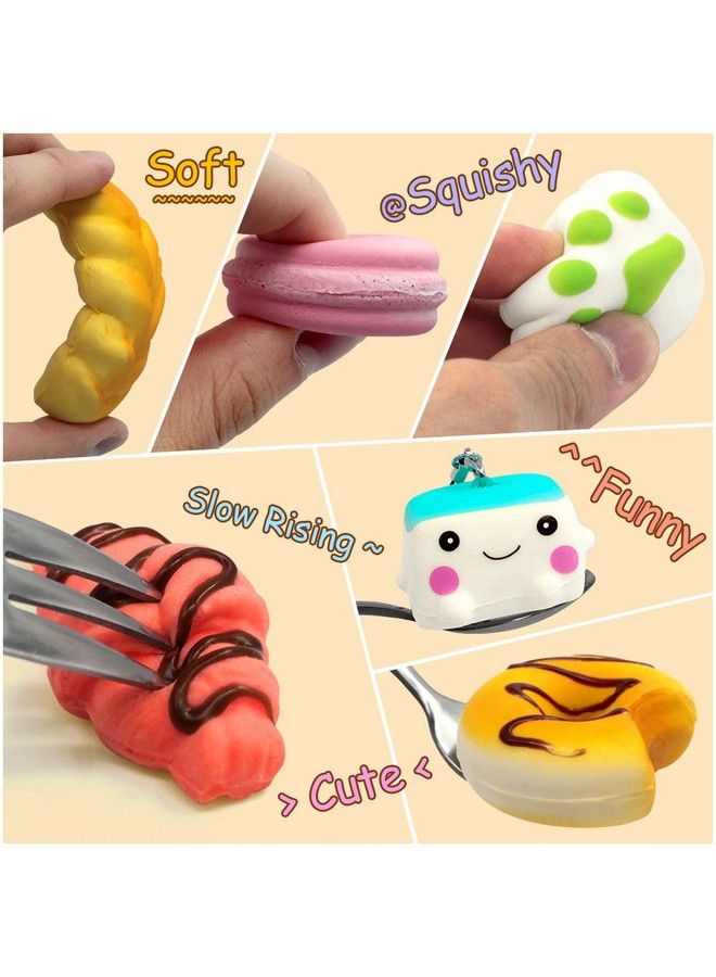 Upgraded Coluans 30Pcs Kawaii Squishies Random Super Slow Rising Squeeze Fidget Toy Bun Phone Straps Stress Relief Toys For Adults Birthday Favors For Kids Treasure Box Pinata Pretend Play