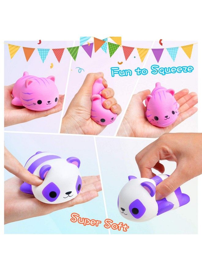 6Pcs Jumbo Squishies Slow Rising Squishies Animal Newest Cat Squishy Toys Party Favors Goodies Bags Class Prize Scented & Kawaii Squishys Stress Relief Toys For Adults