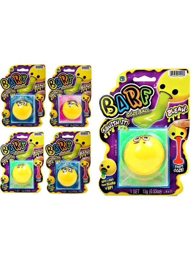 Barfsquishy Stress Ooze Ball (4 Stress Ball Assorted) By Jaru. Squishy Toys With Slime For Kids And Adults. Silly & Funny Squeeze Puking Vomit Toys. Party Favors Stress Relieve Toys. 52994A