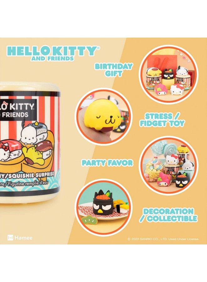 Sanrio Hello Kitty And Friends Cute Water Filled Surprise Capsule Squishy Toy [Sushi] [Birthday Gift Bag Party Favor Gift Basket Filler Stress Relief Toy] 1 Pc. (Mystery Blind Capsule)