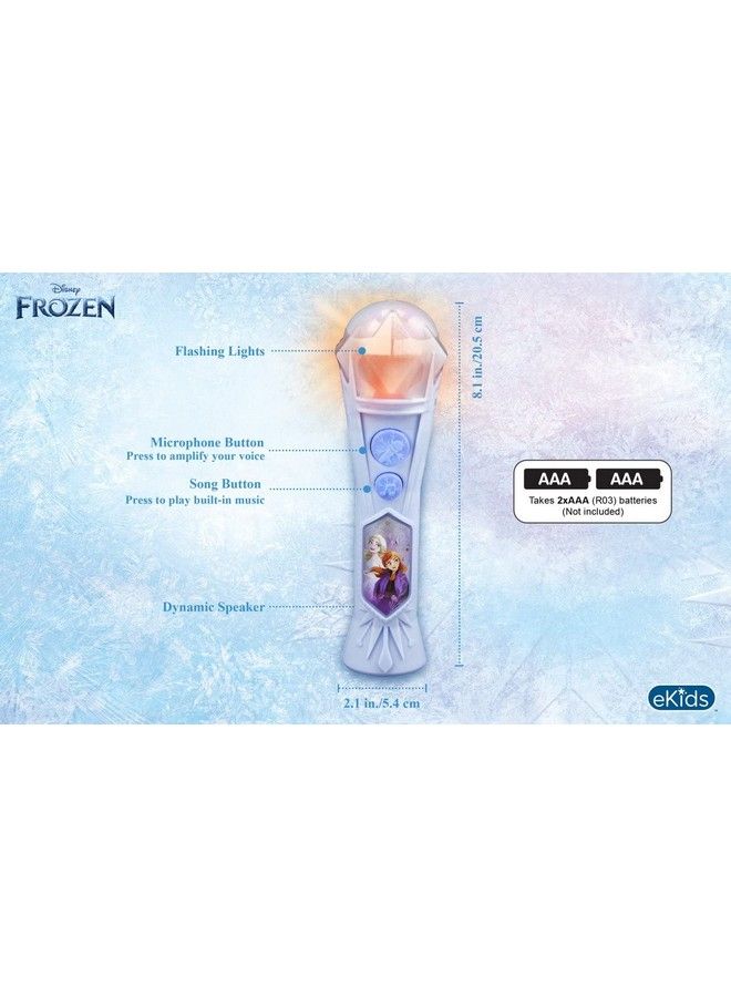 Disney Frozen 2 Karaoke Sing Along Microphone For Kids Built In Music Flashing Lights Pretend Mic Toys For Kids Karaoke Machine Connects Mp3 Player Aux In Audio Device