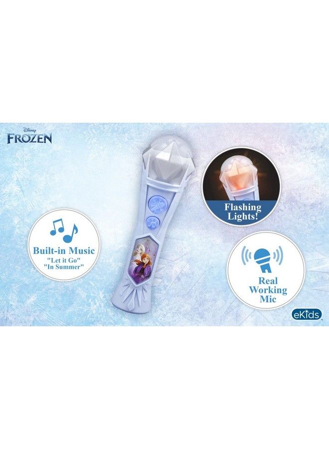 Disney Frozen 2 Karaoke Sing Along Microphone For Kids Built In Music Flashing Lights Pretend Mic Toys For Kids Karaoke Machine Connects Mp3 Player Aux In Audio Device