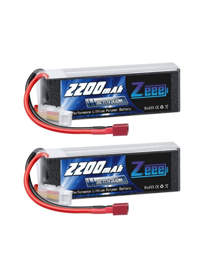 3S Lipo Battery 2200Mah 11.1V 35C Soft Case Battery With Deans T Connector For Dji Airplane Rc Quadcopter Helicopter Drone Fpv (2 Pack)