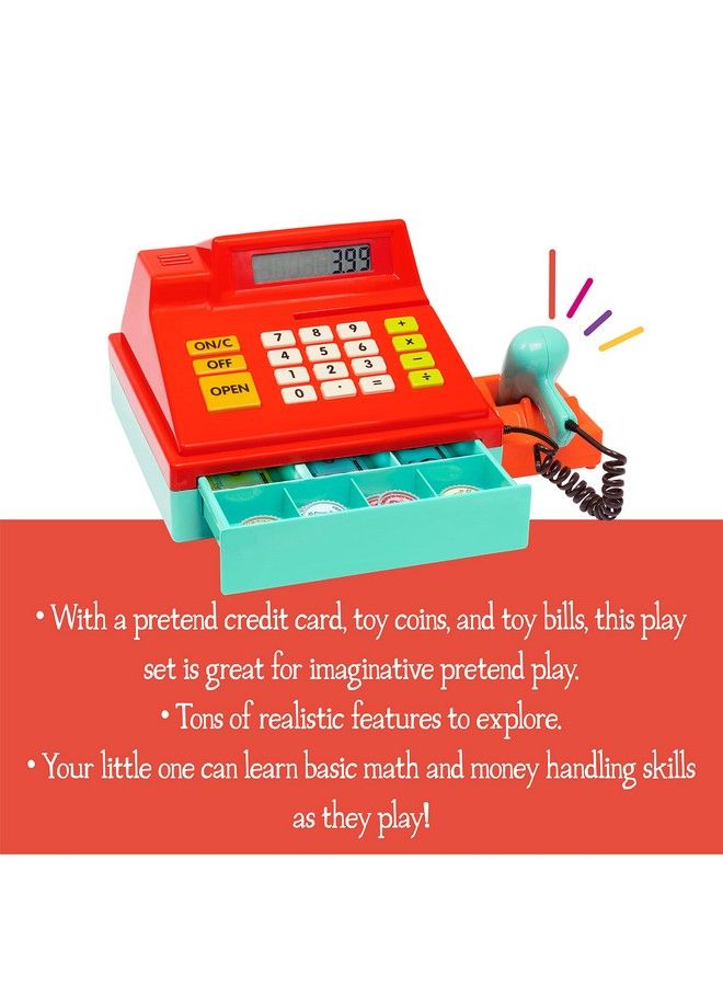 Toy Cash Register For Kids Toddlers 49Pc Play Register With Toy Money Credit Card Scanner Calculating 3 Years +