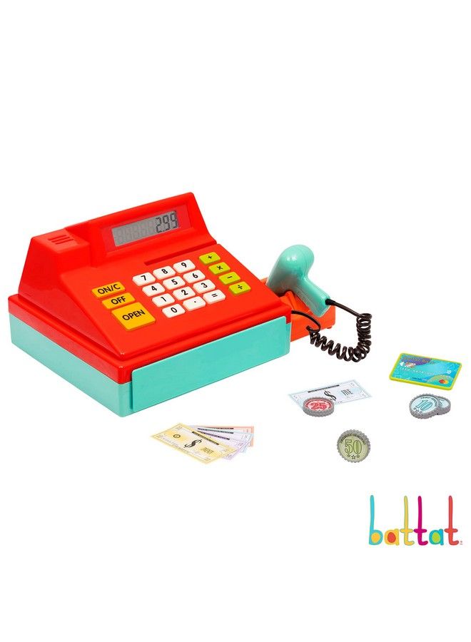 Toy Cash Register For Kids Toddlers 49Pc Play Register With Toy Money Credit Card Scanner Calculating 3 Years +