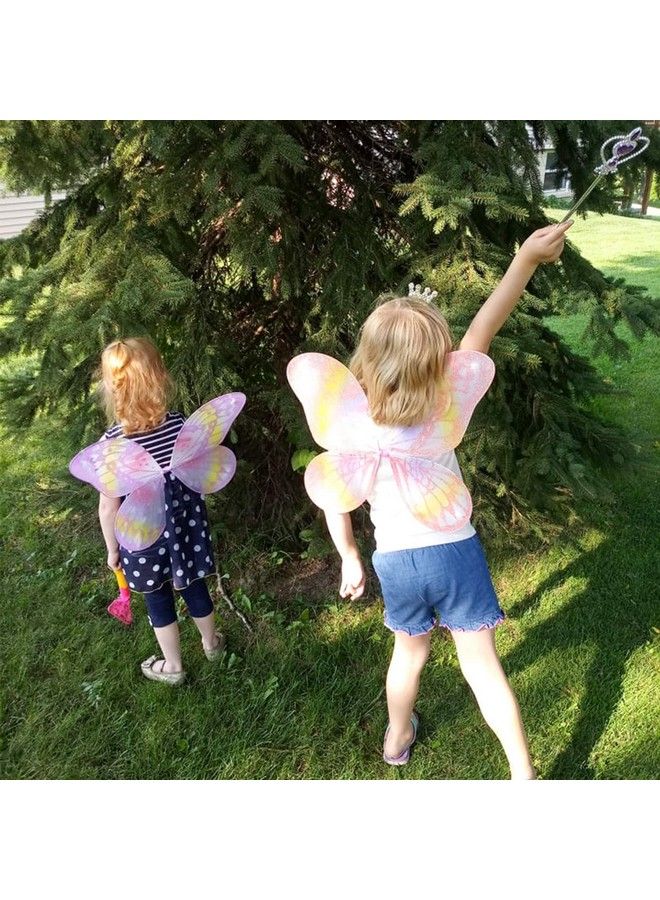 Girls Fairy Wings 4 Pack Princess Butterfly Costume Wings Set For Kids Dress Up Birthday Party(Ages 36 Years) (Fairy Wings (2019 Style 4 Pack))