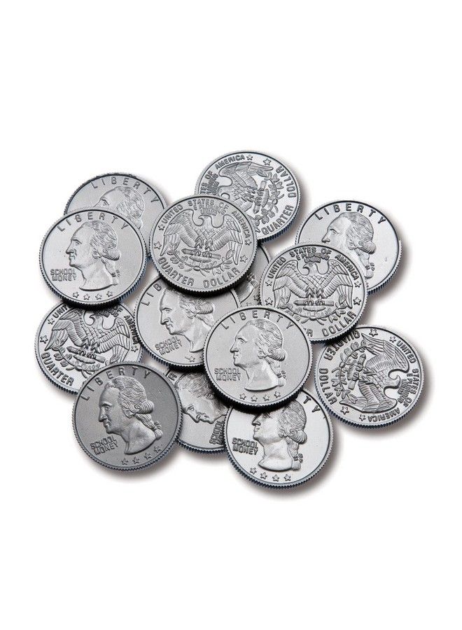 Play Quarters Set Of 100 Plastic Coins Designed And Sized Like Real Us Currency Teach Money Math With This Pretend Play Resource
