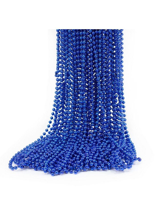 72 Pack Of 33 Mardi Gras Beads Necklace Metallic Royal Blue Beaded Necklace Mardi Gras Throws Party Beads Costume Necklaces