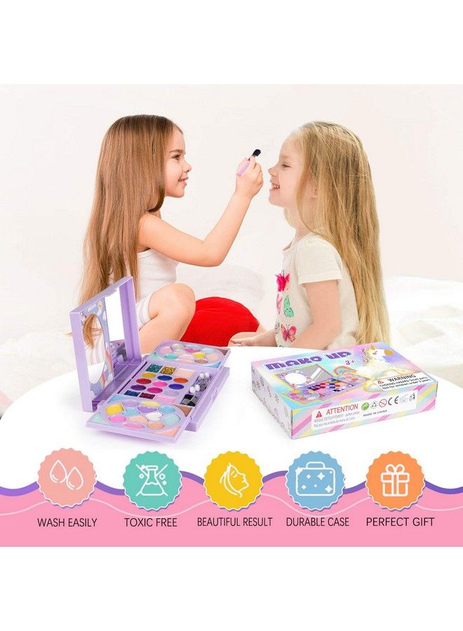 Kids Makeup Kit For Girls Princess Real Washable Cosmetic 3+ Year Old Girl Birthday Gifts Pretend Play Toys For Girls 810 With Mirror Non Toxic