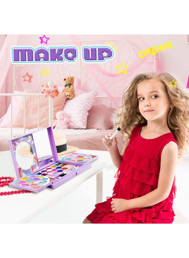 Kids Makeup Kit For Girls Princess Real Washable Cosmetic 3+ Year Old Girl Birthday Gifts Pretend Play Toys For Girls 810 With Mirror Non Toxic