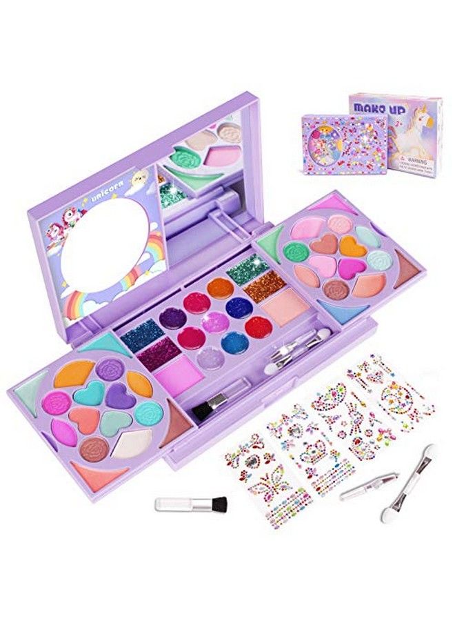 Kids Makeup Kit For Girls Princess Real Washable Cosmetic 3+ Year Old Girl Birthday Gifts Pretend Play Toys For Girls 810 With Mirror Non Toxic