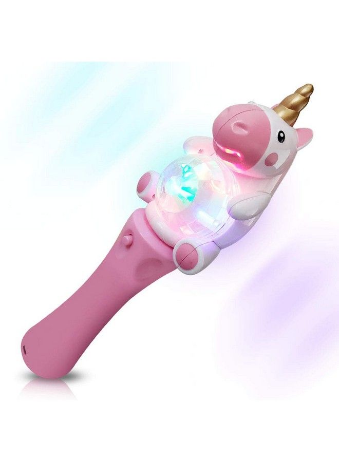 9.5 Inch Light Up Unicorn Spinning Wand Cute Princess Wand With Spinning Leds Fun Pretend Play Prop Batteries Included Best Birthday Gift For Girls And Boys