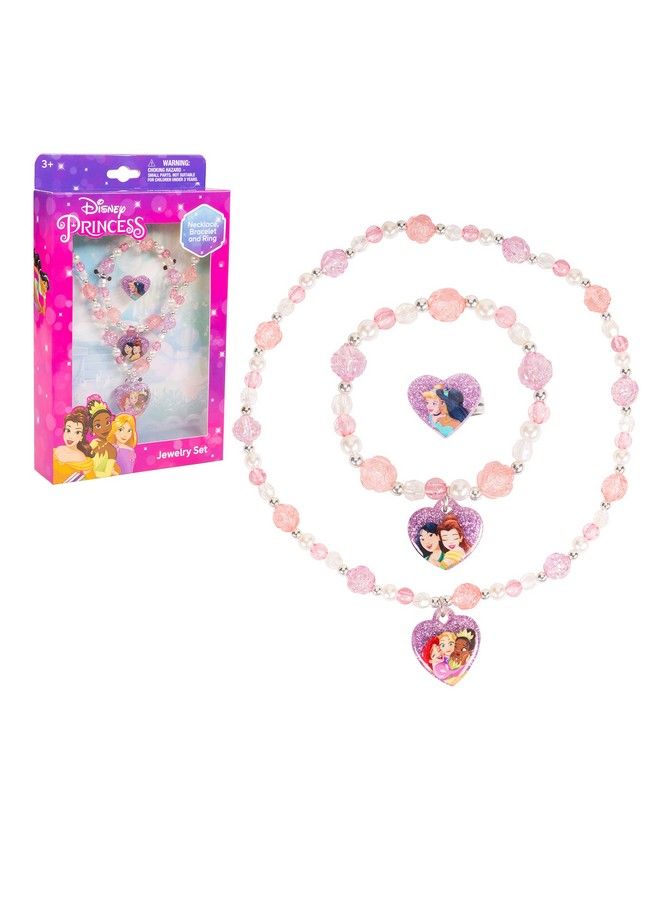 Disney Princess Girls Jewelry Set Princess Toys ; Jewelry Set With Beaded Necklace For Girls Toddler Bracelets And Girls Ring ; Toddler Girl Toys ; Kids Jewelry For Girls ; Princess Dress Up Ages 3+