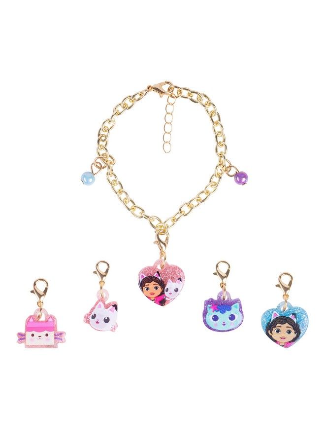 Gabbys Dollhouse Girls Add A Charm Toy Bracelet And Costume Jewelry Box Set With 1 Charm Bracelet & 5 Interchangeable Charms Ages 3+