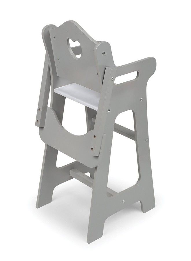 Toy Doll High Chair Pretend Feeding Seat For 18 Inch Dolls Gray
