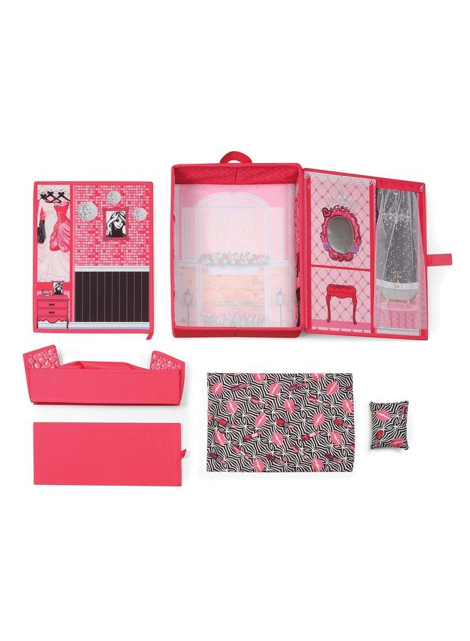 Home & Go Dollhouse Playset Travel & Storage Case With Popup Bed For 12 Inch Fashion Dolls