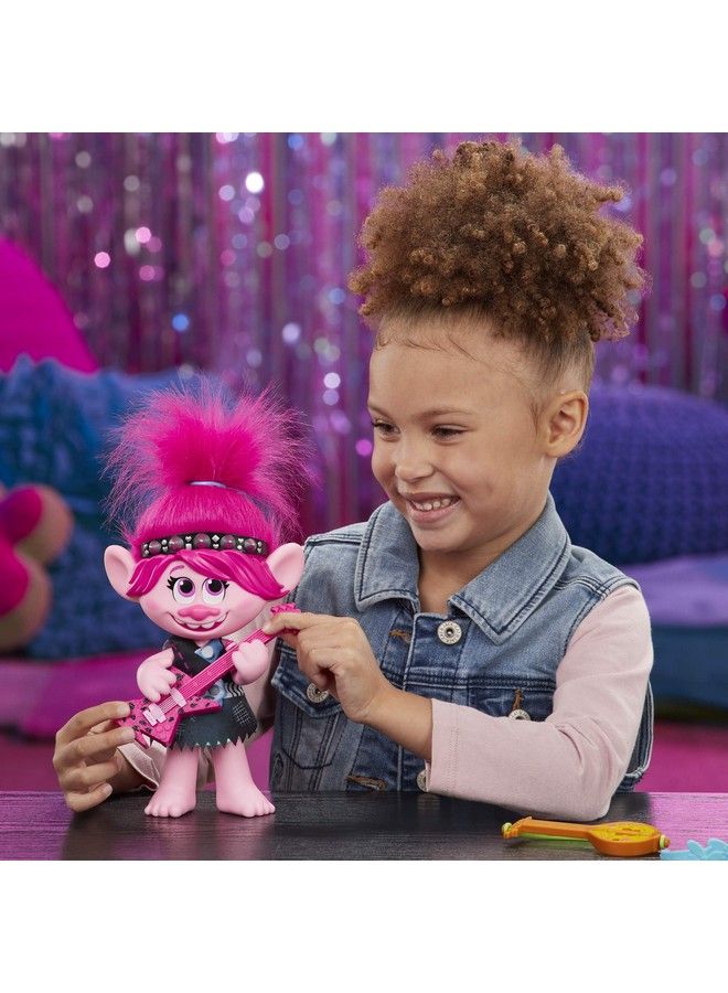 Dreamworks Trolls World Tour Poptorock Poppy Singing Doll With 2 Different Looks And Sounds Toy Sings Trolls Just Want To Have Fun (English)