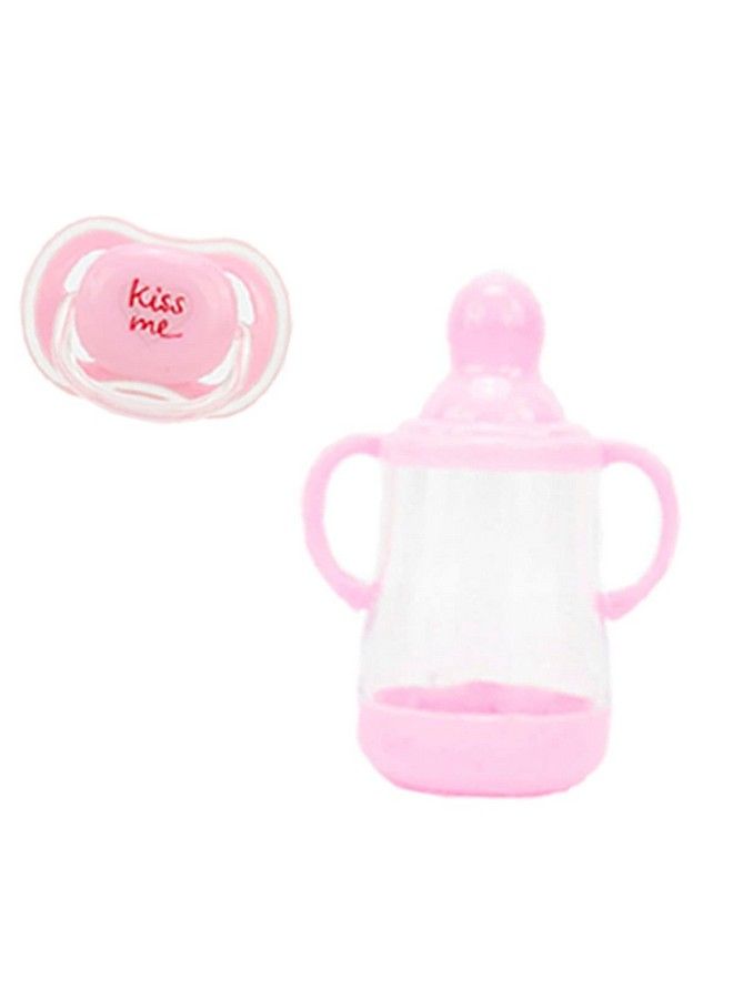 Baby Dolls Bottle And Magnetic Pacifier For Reborn Dolls Accessories For 22 Inch Lifelike Baby Doll Pink Set