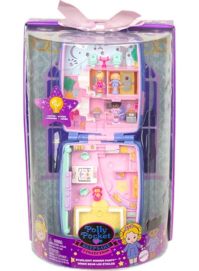 Keepsake Collection Starlight Dinner Party Compact Heritage Playset With 3 Dolls And Lights