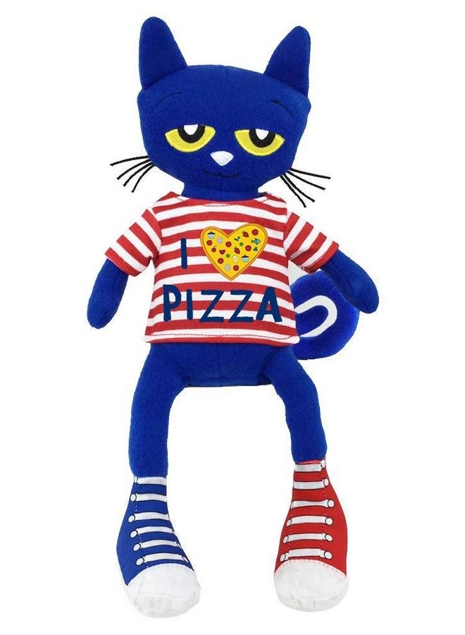 Pete The Cat Pizza Party Soft Plush Blue Cat Stuffed Animal Toy 14.5Inch From James Dean Pete The Cat Book Series Multi (1868)