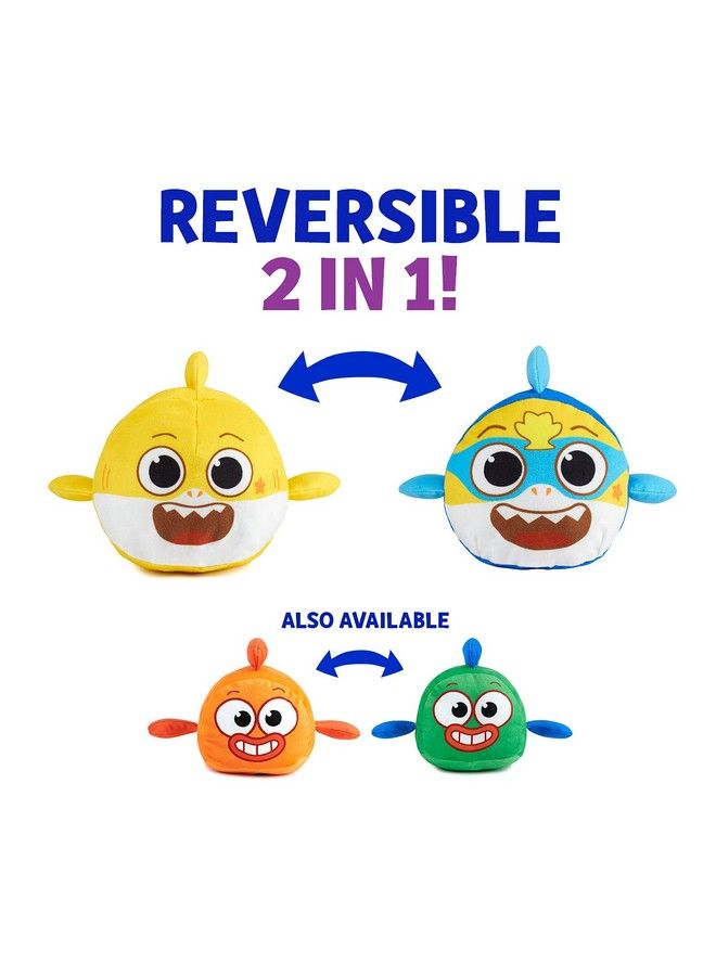 Baby Shark Big Show! Reversible Plush Baby Shark Turns Into Super Shark Flip Plushie Toys For Toddlers