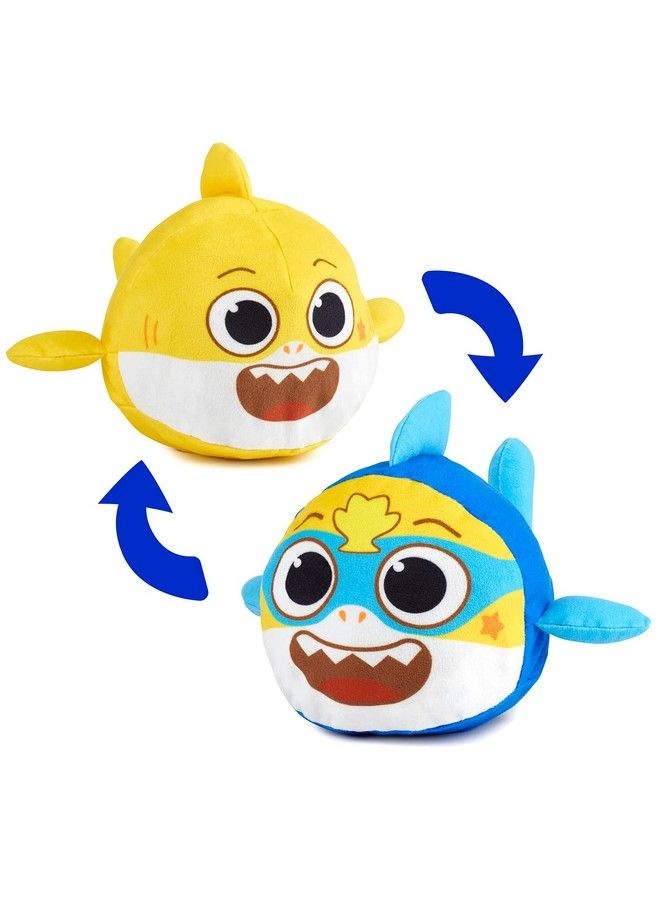 Baby Shark Big Show! Reversible Plush Baby Shark Turns Into Super Shark Flip Plushie Toys For Toddlers
