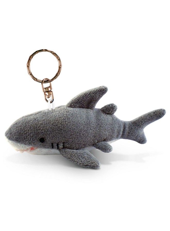 Shark Plush Keychain Stuffed Animal Toy Soft Fur Ocean Life Animal Grey Shark Charm Keyring Cute Decorative Plush Toy Accessory Fun Buddy For Kids Bag Purse Backpack Handbag 4 Inches