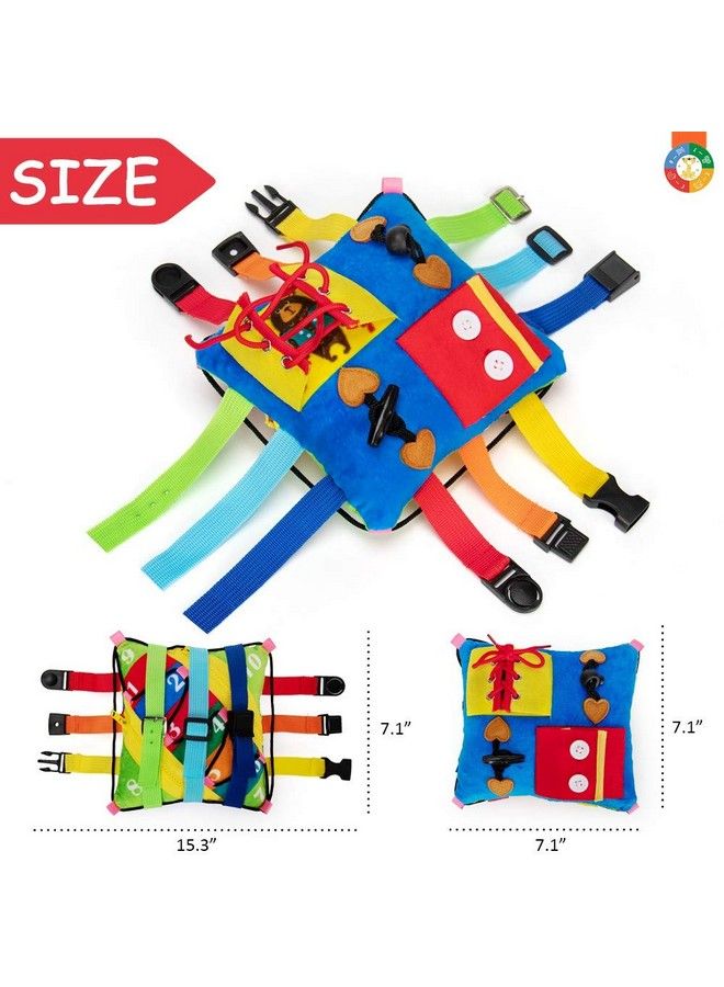 Sensory Buckle Pillow Toys For Toddlerstravel Toys For Toddlers 13 Learning Fine Motor Skill & Problem Solvingmontessori Sensory Fidgets For Kids Threading Counting Zipper12 Basic Skill