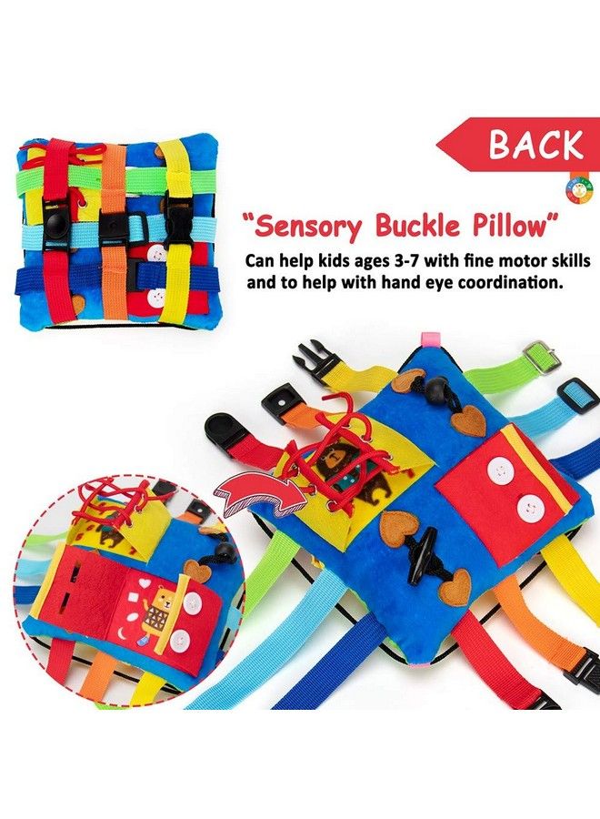 Sensory Buckle Pillow Toys For Toddlerstravel Toys For Toddlers 13 Learning Fine Motor Skill & Problem Solvingmontessori Sensory Fidgets For Kids Threading Counting Zipper12 Basic Skill