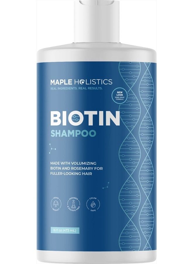 Volumizing Biotin Shampoo for Thinning Hair - Thin Hair Shampoo with Rosemary Keratin and Essential Oils for Hair Care - Vegan Sulfate Free Shampoo for Damaged Dry Hair Paraben and Cruelty Free