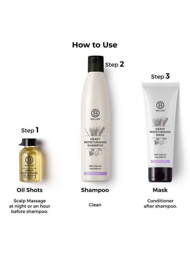 Heavy Moisturising Treatment Combo Deeply Nourishes Dry And Frizzy Hair Shampoo 300Ml Conditioner 125Ml And Oil Shots (8 Shots X 6Ml Each)