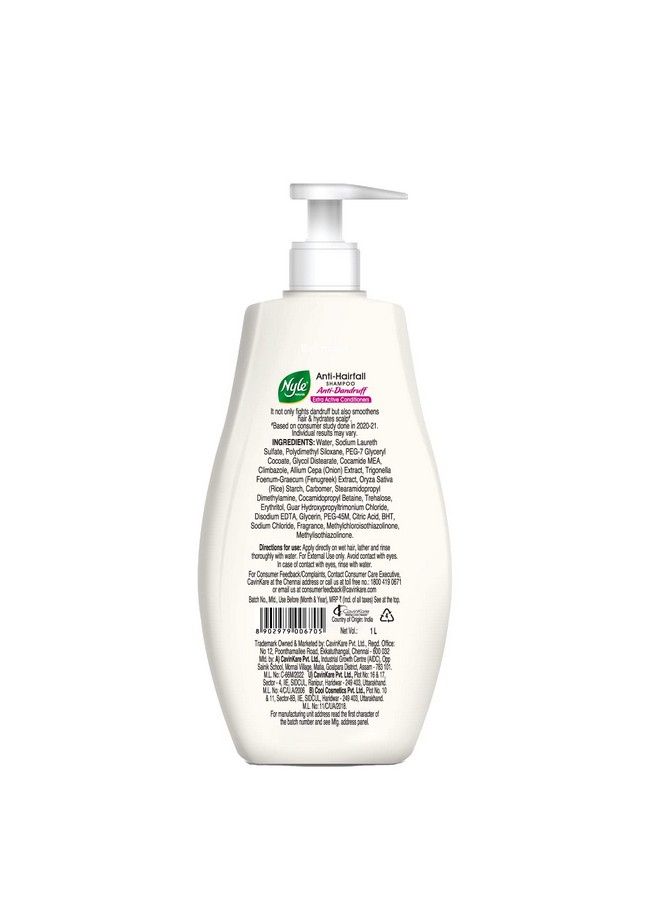 Naturals Onion Shampoo Antidandruff With Onion And Fenugreek Gentle & Soft Shampoo Ph Balanced And Paraben Free 1L