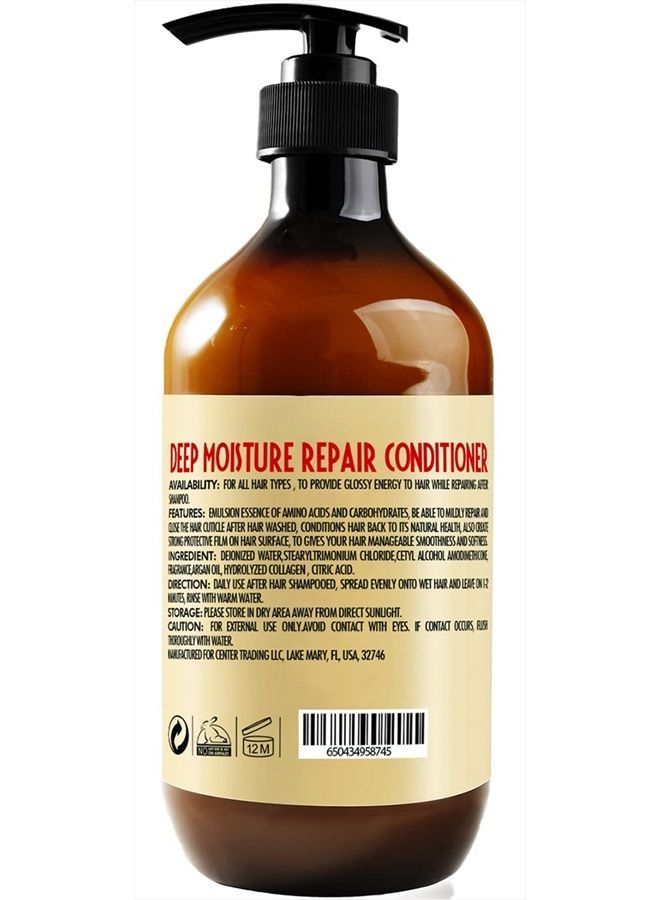 Moroccan Argan Oil Conditioner - Sulfate Free Products for Women and Men - Deep Moisturizing for Dry, Curly, Colored, Damaged Hair - Hydrating Repair, Salon Grade Formula for All Hair Types