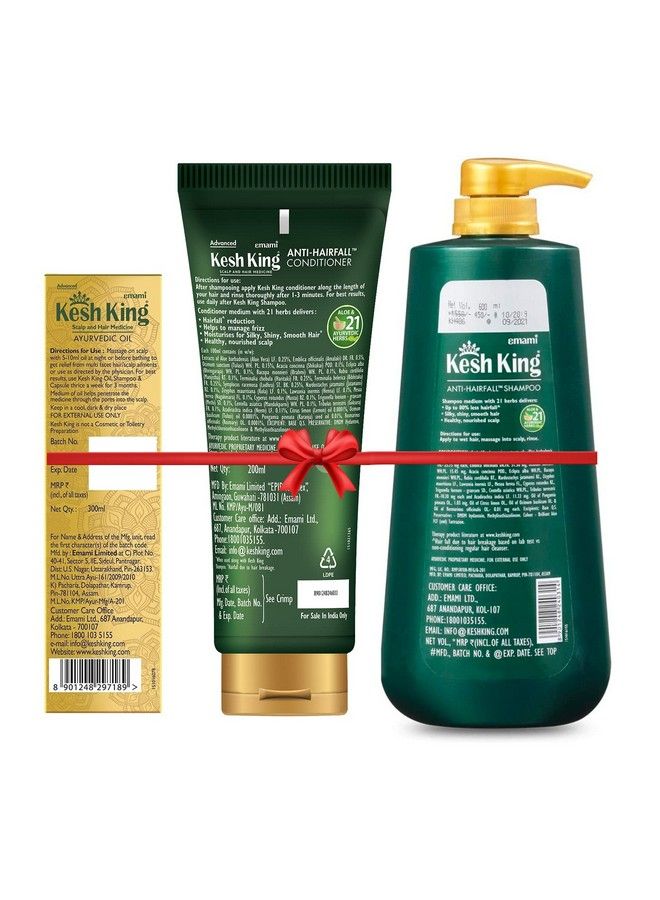 Kesh King Anti Hairfall Shampoo 600Ml + Kesh King Oil 300Ml + Kesh King Conditioner 200Ml