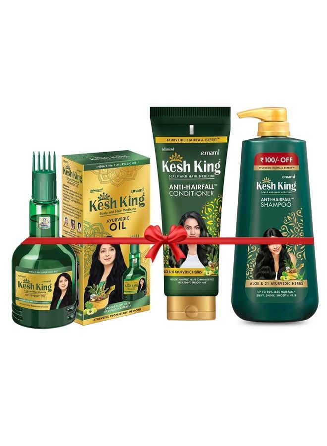 Kesh King Anti Hairfall Shampoo 600Ml + Kesh King Oil 300Ml + Kesh King Conditioner 200Ml