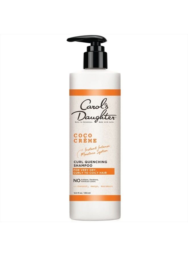 Coco Creme Curl Quenching Sulfate Free Shampoo for Very Dry Hair, with Coconut Oil and Mango Butter, Sulfate Free Shampoo for Curly Hair, 12 fl oz