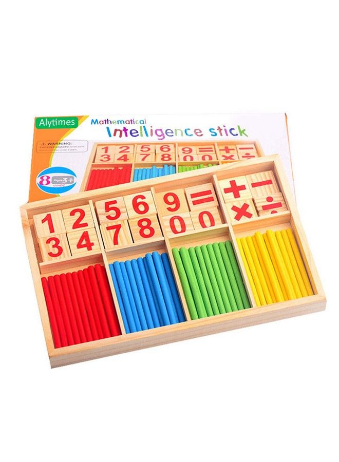 Counting Stick Calculation Math Educational Toy Wooden Number Cards And Counting Rods Box