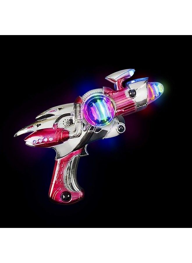 Red & Blue Super Spinning Space Toy Gun Set With Flashing Lights & Sound Effects Pack Of 2 Great Gift Idea For Boys & Girls Batteries Included