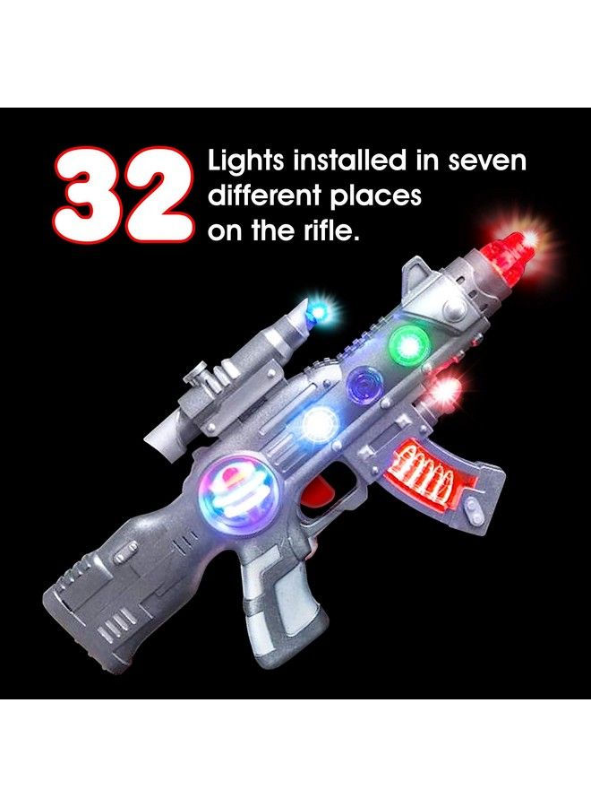 Light Up Spin Ball Blaster Toy Gun 12.5 Inch Assault Rifle With Thrilling Multicolor Leds And Sound Effects Batteries Included Really Cool Play Gun For Boys And Girls Great Gift Idea