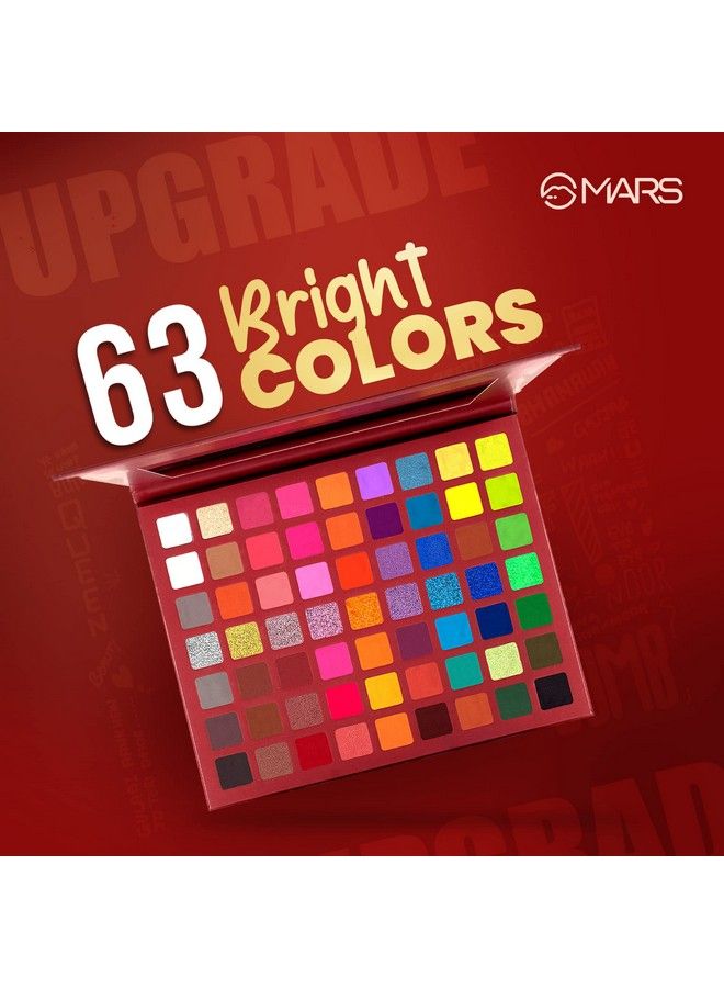 Eyes Can Kill Eyeshadow Palette With 63 Bright Colours ; Highly Pigmented Blendable And Buildable With Minimal Fall Out