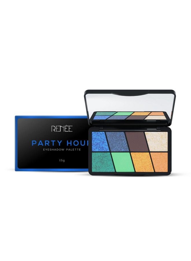 Eyeshadow Palette Long Lasting High Pigmented Multicolor Eye Makeup With Mattes & Shimmers Party Hour 16Gm