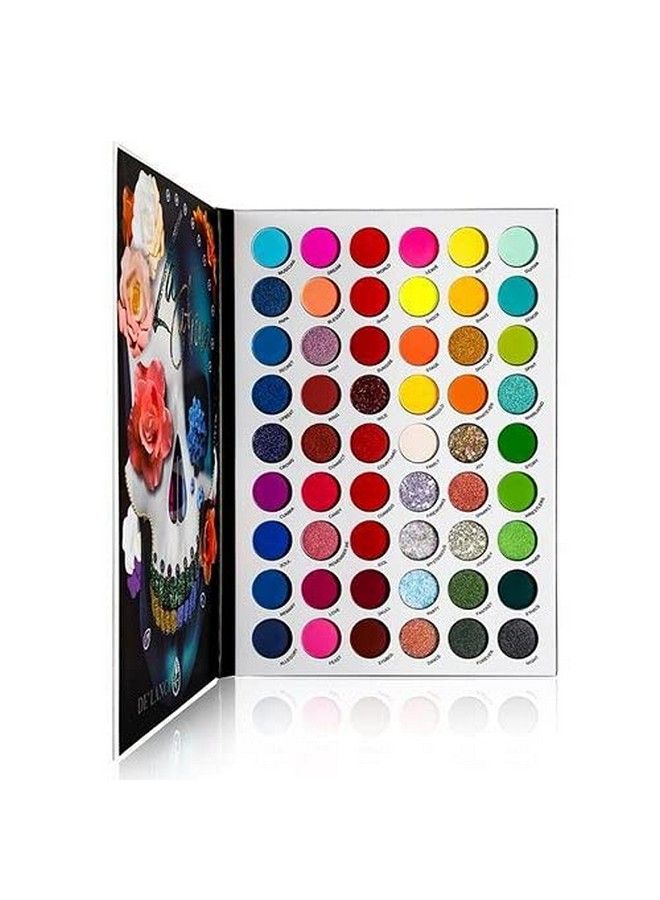 Delanci Original Big Colorful Eyeshadow Palette Professional 54 Color Board Eye Shadow Bright Neon Glitter Matte Shimmer Makeup Pallet Highly Pigmented Powder Eye Shadow