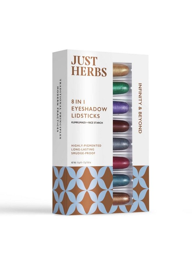 8 In 1 Herbal Metallicshimmer Finish Long Lasting & Ultra Smooth Eye Shadow Lidsticks With Kumkumadi 12Gm (Infinity & Beyond)