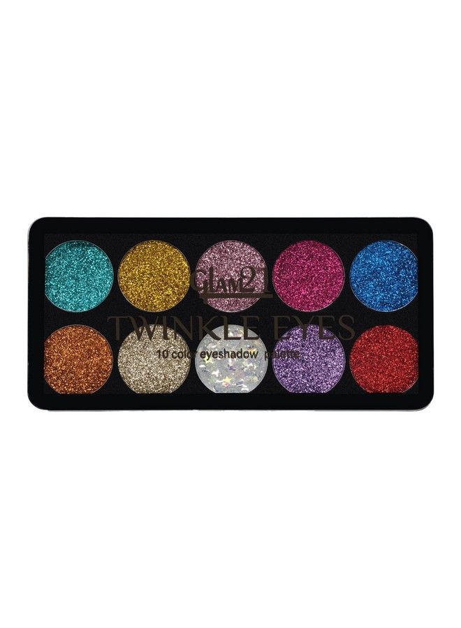 Glam21 Twinkle Eyes Glitter Palette;10 Cream Based Highly Pigmented Shades;Non Sticky Look 13Gm01