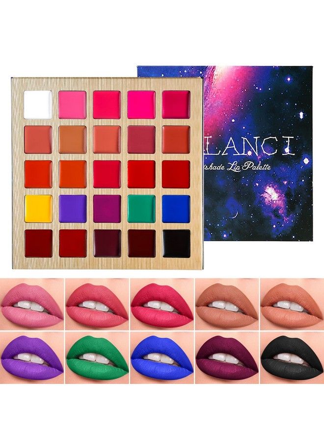 Lip Makeup Palette Delanci Long Lasting Wear Lip Care Moisturizing Lipstick Setpigmented Festival Halloween Body Face Paint 25 Colorsprofessional Blendable Lip Makeup For Girl/Women/Kidsall Skin