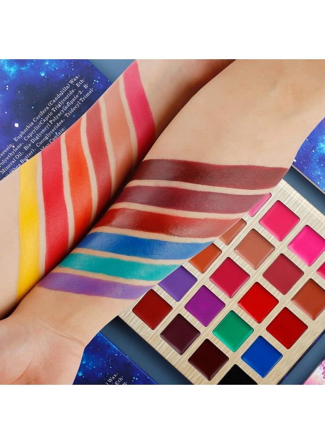 Lip Makeup Palette Delanci Long Lasting Wear Lip Care Moisturizing Lipstick Setpigmented Festival Halloween Body Face Paint 25 Colorsprofessional Blendable Lip Makeup For Girl/Women/Kidsall Skin