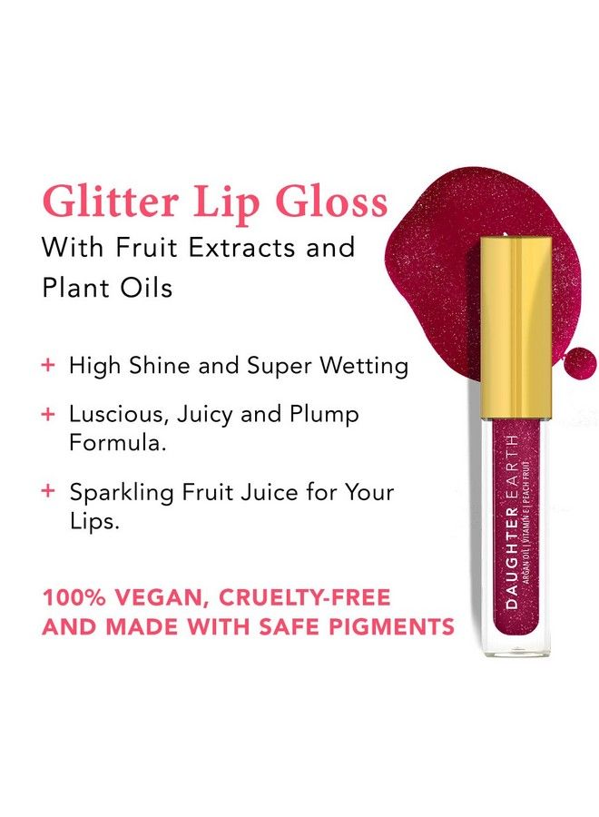 Glitter Lip Gloss ; Vitamin E Plant Based Flavoured Lip Coat For Women ; Hydrating & Plump Lips ; Aromatic Super Glossy & Moisturises The Skin With Skin Loving Nutrients ; 2.5 Ml